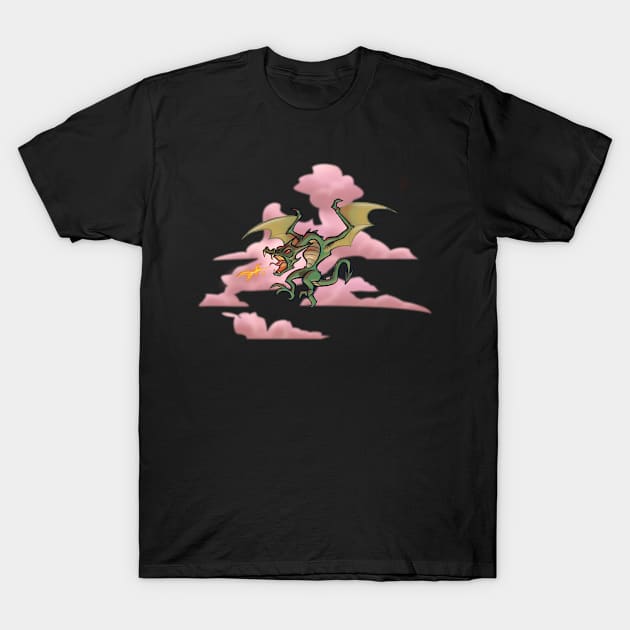 Dragon mascot with clouds T-Shirt by Generic Mascots